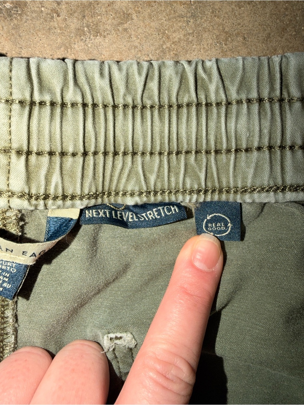 American Eagle Size 12 Short Green Utility Cargo Jogger Pants Stretch Drawstring - Picture 14 of 15